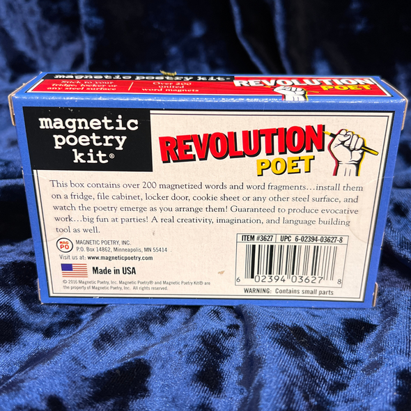 Magnetic Poetry Kit - Revolution - Back of box