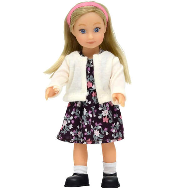 6.5" Posable Doll with Floral Dress