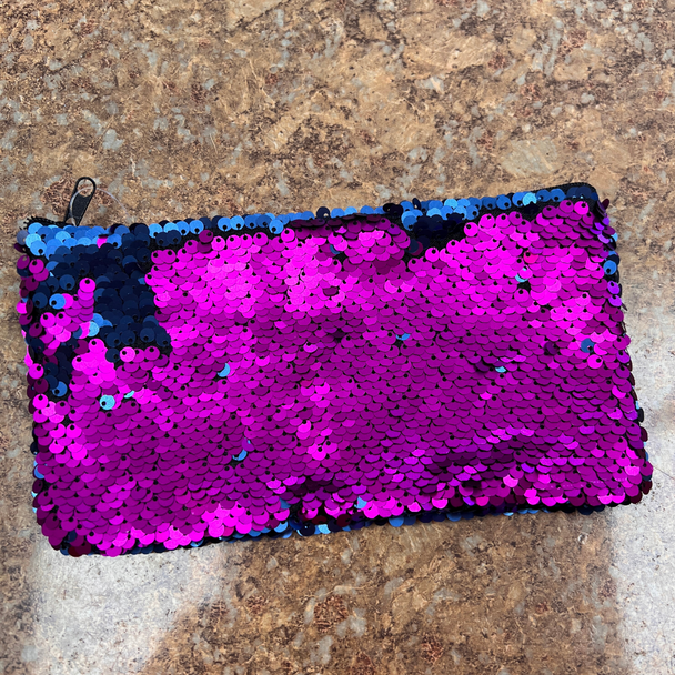 Purple Sequin Bag with zipper
