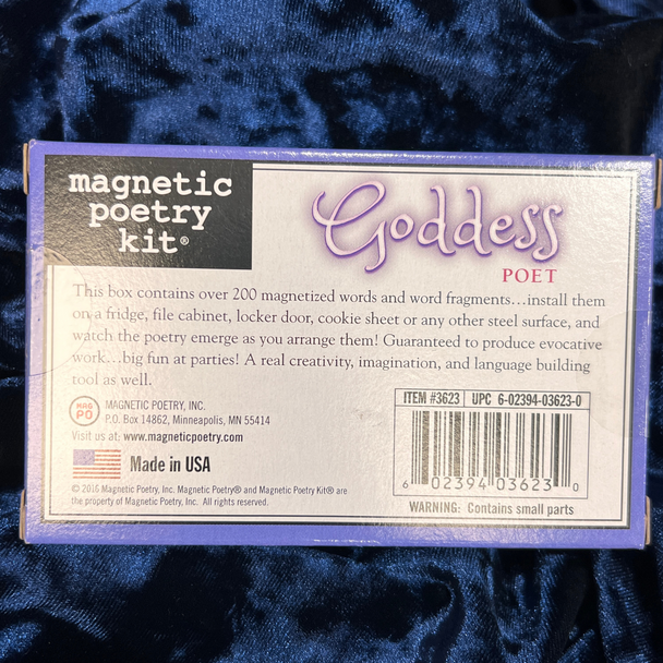 Magnetic Poetry Kit - Goddess - Back of box