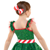 CANDY CANE CHORUS - PEPLUM BIKETARD LOOK