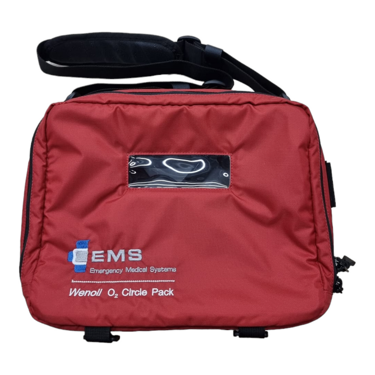 Carry- and application bag for O2 Circle Pack, red, empty