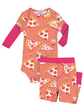 Munki Munki Pizza Night Infant Romper and Pant Set