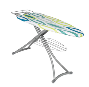 Honey-Can-Do Silver Steel Collapsible Ironing Board with Iron Rest and Multi-Colored Cover - $20