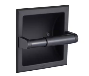 FORIOUS Bathroom Recessed Toilet Paper Holder w/Rear Wall Mount Bracket in Black FORIOUS Bathroom Recessed Toilet Paper Holder w/Rear Wall Mount Bracket in Black