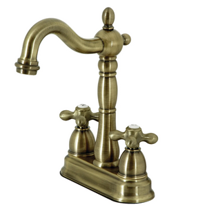 Kingston Heritage KB1493AX 2-Handle 2-Hole Deck Mount Bar Faucet - Antique Brass