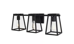 Home Decorators Hazel Heights 24 in. 3-Light Black Rustic Bathroom Vanity Light