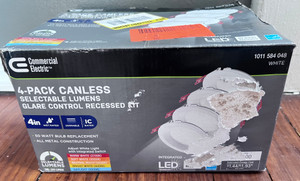 Commercial Electric 4in. LED 2Level Lumen Select Canless Recessed Adjust CCT 3PK