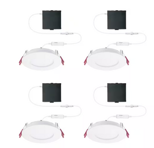 Commercial Electric Pro Value Series LED 4 in Round Adj Color Temp, White  4-Pk