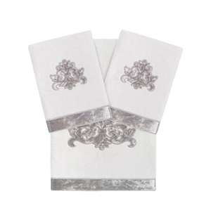 Linen Home Textiles Turkish Cotton May 3 PC Towel Set - Silver