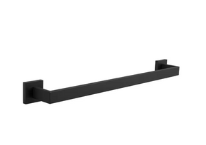 BWE 24" Modern Square Wall Mounted Bathroom Towel Bar Holder Rack in Matte Black