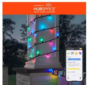Hampton Bay 40 ft. Integrated LED RGB Color Changing String Light 100-Light Hampton Bay 40 ft. Integrated LED RGB Color Changing String Light 100-Light