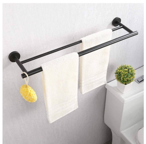 24 in. Wall Mounted Double Towel Bar in Stainless Steel Matte Black 24 in. Wall Mounted Double Towel Bar in Stainless Steel Matte Black