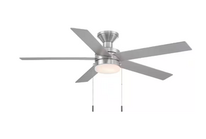Hampton Bay Caltris 52" Integrated LED Indoor/Outdoor Brushed Nickel Ceiling Fan