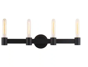 Eglo Lighting 204556A Broyles 4-Light Bath Matte Black Vanity Light