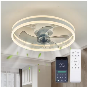ANTOINE 20 in LED Indoor White Dimmable Flush Mount Ceiling Fan with Remote