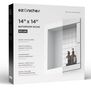 EZ-Niches EZ-LSN Square Tile Ready Shower Wall Recessed Shelf Niche - 14" x 14"