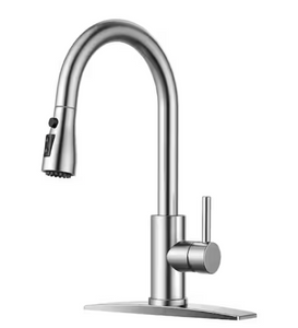 androme Single Handle Pull Down Sprayer Kitchen Faucet in Brushed Nickel
