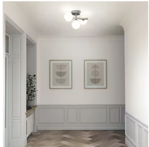 Artika Bloom 13 in. 3-Light Brushed Nickel Modern LED Flush Mount Ceiling Light