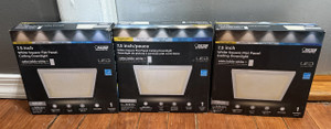 3-Pack Feit Integrated LED Flush Mount 7.5 in. White Square 5CCT Ceiling Light