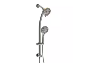 8-Spray Patterns Round 4.7" Wall Bar Shower Kit with Slide Bar in Brushed Nickel