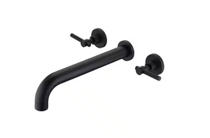 SUMERAIN Modern 2-Handle Wall Mounted Roman Tub Faucet in Matte Black