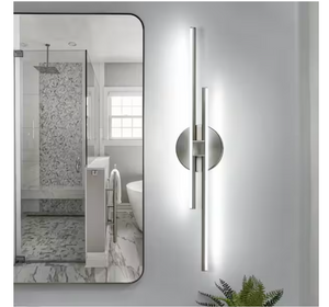 EDISLIVE Bourget 23.62 in 2-Light Brushed Nickel LED Vanity Light Bar with 6000K