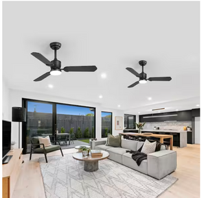 Breezary Hector II 42 in. Indoor Black Color-Changing LED Ceiling Fans (2-Pack)