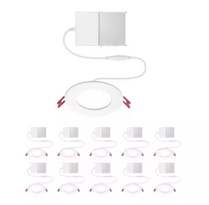 Commercial Electric 4 in Slim Recessed Lights - White - Integrated LED (10-Pack)