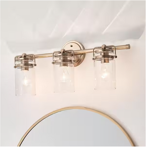 KICHLER 45689CPZ Brinley 24 in. 3-Light Champagne Bronze Vintage Vanity Light