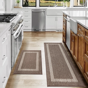 Kitchen Rugs Non-Slip 20X30/20X48 Inch Thick Polypropylene Washable Mats - Brown