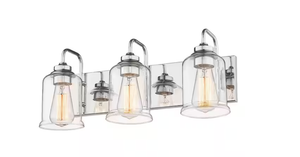 Zeyu 20.5" 3-Light Modern Industrial Chrome Vanity Light with Glass Shades