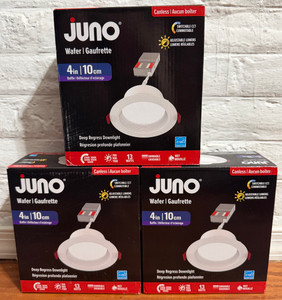 Lot of 3 Juno 4" Adjustable Lumen & CCT Canless Integrated LED Recessed Light