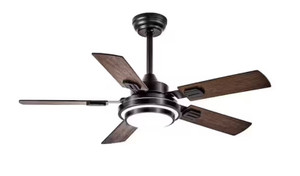 Depuley 42" 5-Blade Black & Walnut Indoor/Outdoor Fan with Light & Remote