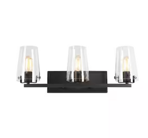 Home Decorators Creek Crossing 24 in. 3-Light Black Industrial Vanity Light