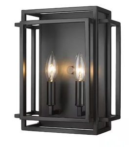 Z-Lite 454-2S Titania 2 Light 12" Tall Bathroom Sconce - Black