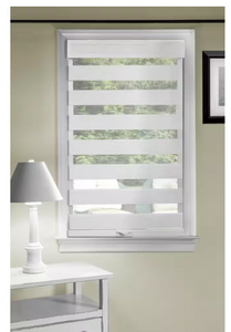 Achim Cordless 34 in. W x 72 in. L Celestial Sheer Double Layered Shade in Linen