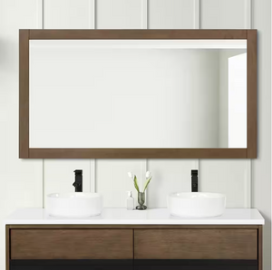 Kordite 60 in. W x 32 in. H Rectangular Framed Wall Mount Bathroom Vanity Mirror in Almond Latte - $70
