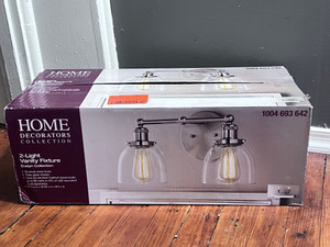 Home Decorators Collection Evelyn 16.25 in. 2-Light Brushed Nickel Vanity Light