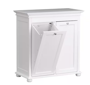 Hampton Harbor 26 in. Double Tilt-Out Hamper in White - $50
