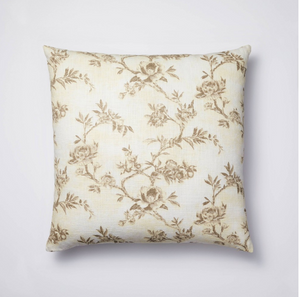 Euro Etched Neutral Floral Decorative Throw Pillow - Threshold™ - $10 Designed with Studio McGee