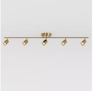 Vidalite Shura 5-Light Brushed Brass Integrated LED 4 ft. 3000K Track Light Vidalite Shura 5-Light Brushed Brass Integrated LED 4 ft. 3000K Track Light