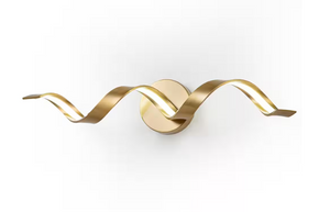 Miron 24 in. 1-Light Gold Modern 12-Watt 6000K Spiral Design LED Vanity Light