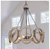LNC Farmhouse 4-Light Gray Geometric Circle Drum Weathered Wood Chandelier
