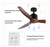 YUHAO Ceiling Fan 52" DC-Motor Solid Wood 3-Blades w/ Remote Control - PLS READ