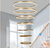 XGZL·LIGHTING 7-Rings 31.5’’ Modern 3000K-6000K LED Chandelier Gold with Remote
