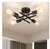 TOZING 16 in. Black Farmhouse Semi-Flush Ceiling Light Modern Sputnik Chandelier