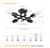 TOZING 16 in. Black Farmhouse Semi-Flush Ceiling Light Modern Sputnik Chandelier
