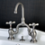 Kingston Brass KS7998BEX Deck Mount Bridge Bathroom Faucet - Brushed Nickel