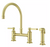 Pfister Port Haven 2-Handle Bridge Kitchen Faucet in Brushed Gold w/Side Sprayer
